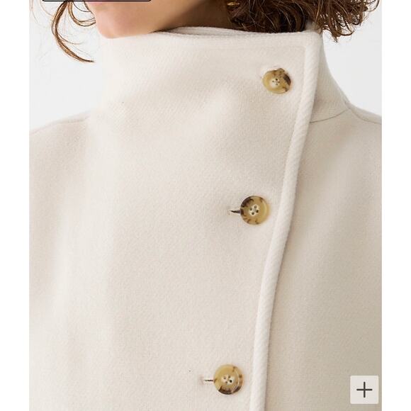 J CREW COAT 2 IVORY VILLA WOOL ITALIAN STADIUM CLOTH NELLO GORI PALE BONE CLASSY - Picture 3 of 16